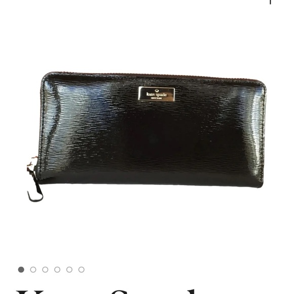 kate spade Handbags - KATE SPADE Bixby Place Neda Black Patent Leather Zip Around Wallet